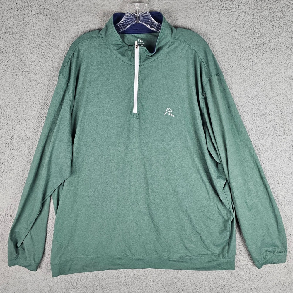 Rhoback Pullover Men XXXL Green 1/4 Zip Performance Long Sleeve Golf Shirt 3XL